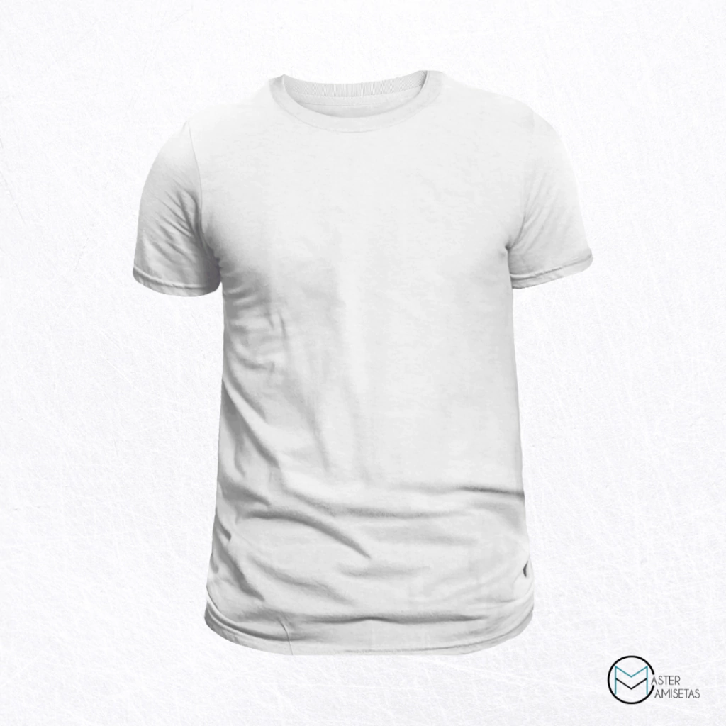 Camiseta Branca, 100% Algodão, Fio 30.1 Penteado